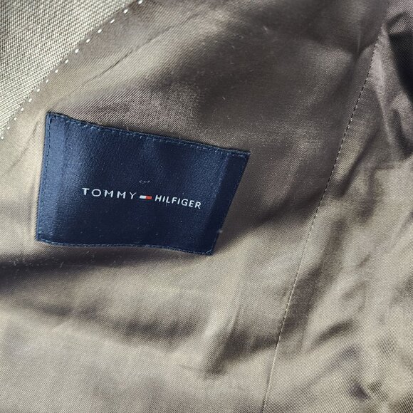 Tommy Hilfiger Mens Tan Light Brown Wool Blazer Size R38 2-Button Jacket Pockets - Picture 6 of 8